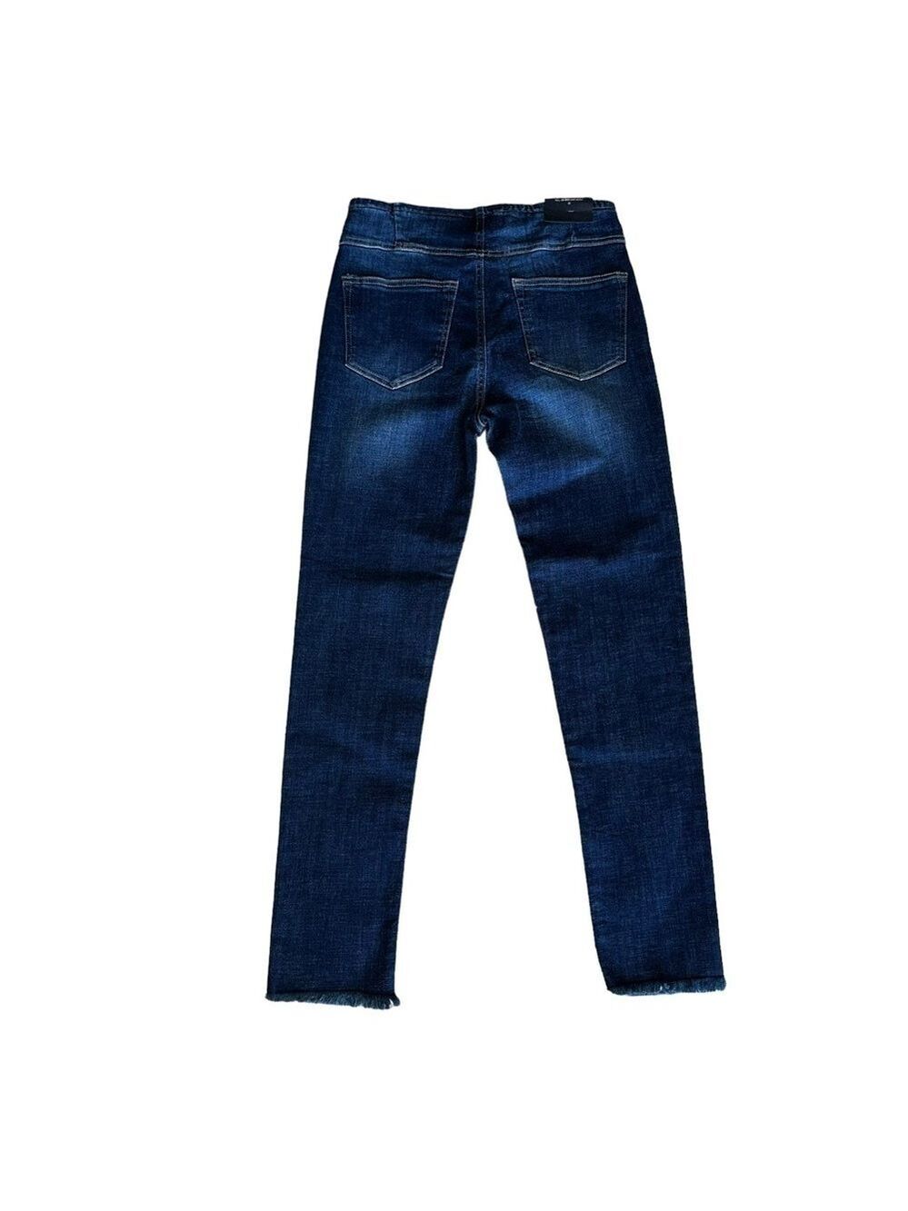 Risen Pull On High Rise Dark Wash Blue Denim Skinny Jeans Size Medium NWT - Picture 3 of 12